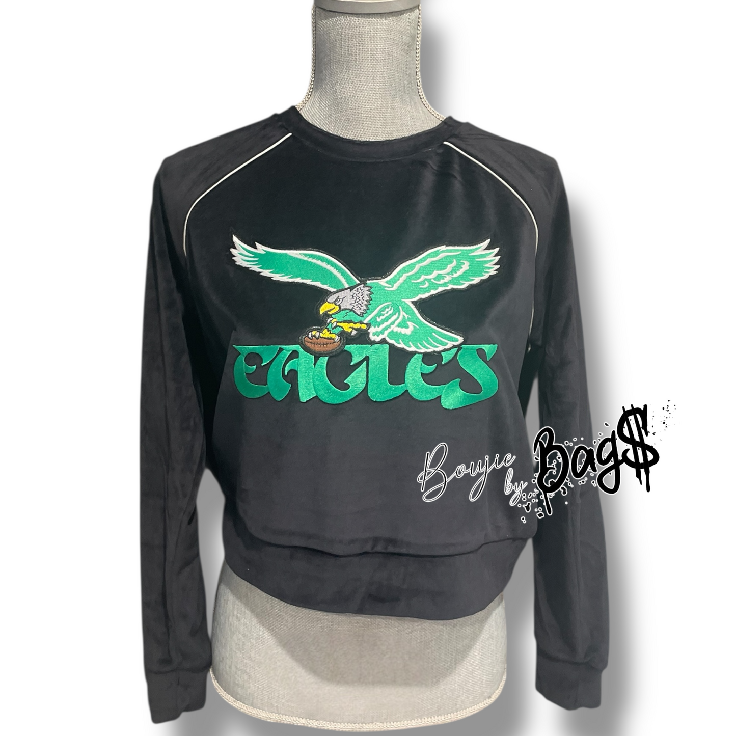Velour Eagles Patch Sweatshirt