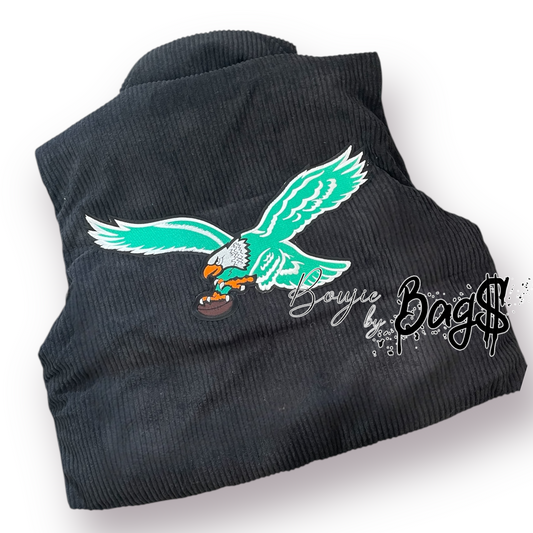 Corduroy Cropped Eagles Vest
